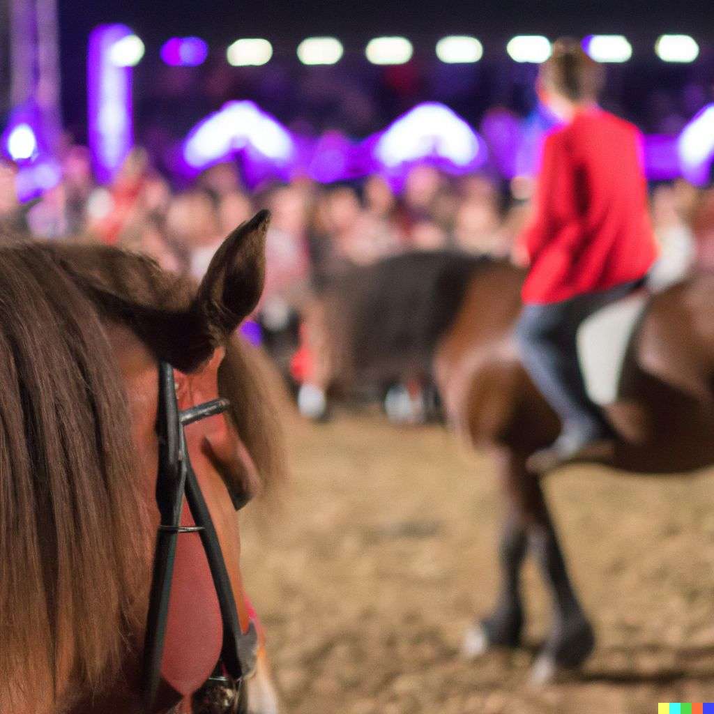 a horse at a music concert